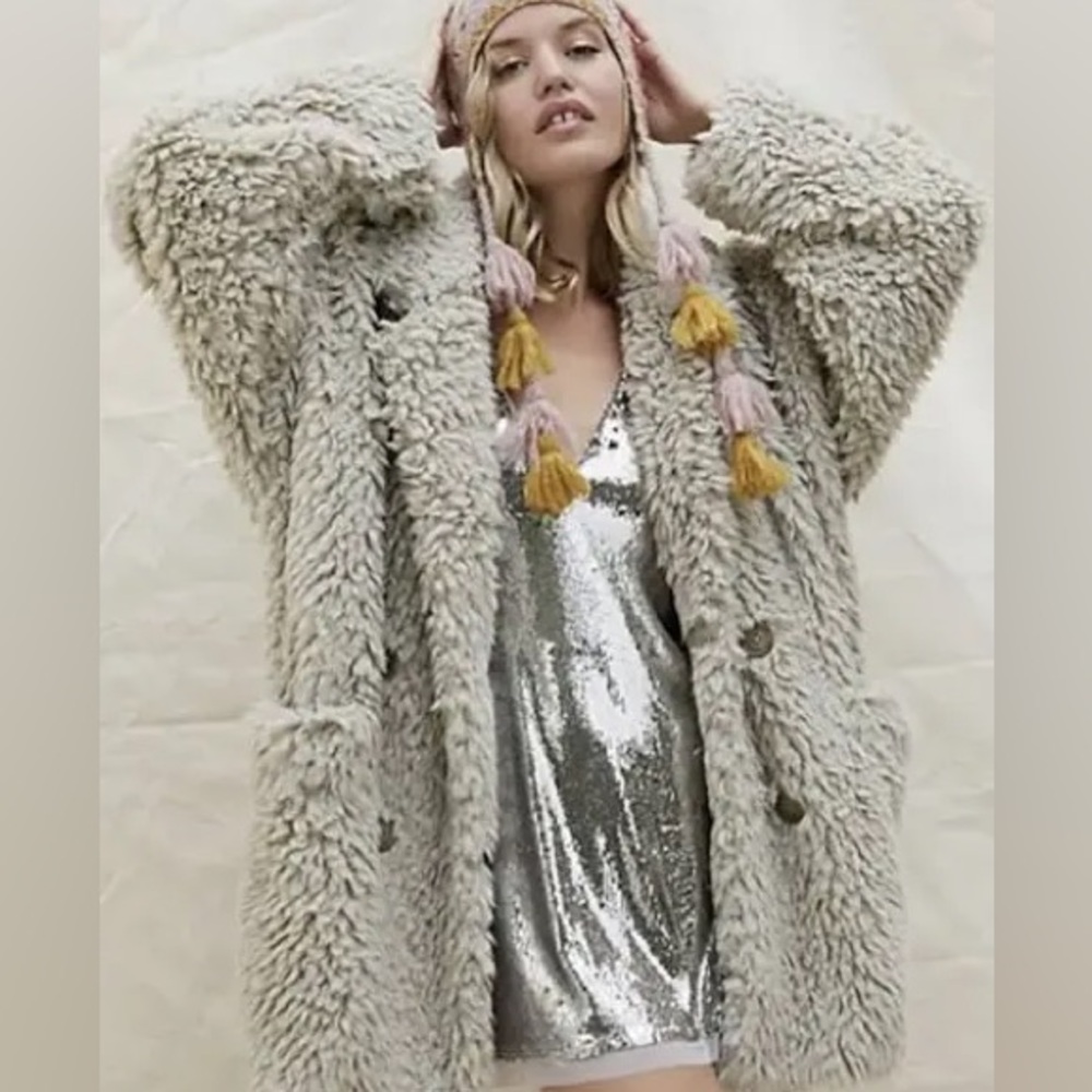 Free People Honey Pie Teddy Faux Fur Coat - Picture 3 of 4